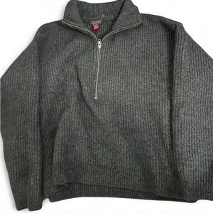 Vince Camuto Quarter Zip Cable Knit Sweater Womens L